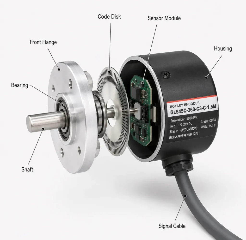 Incremental encoder structure diagram